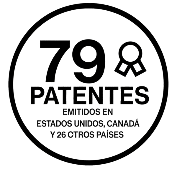 Sello informativo sobre patentes de Immunocal en Estados Unidos, Canadá y otros países.