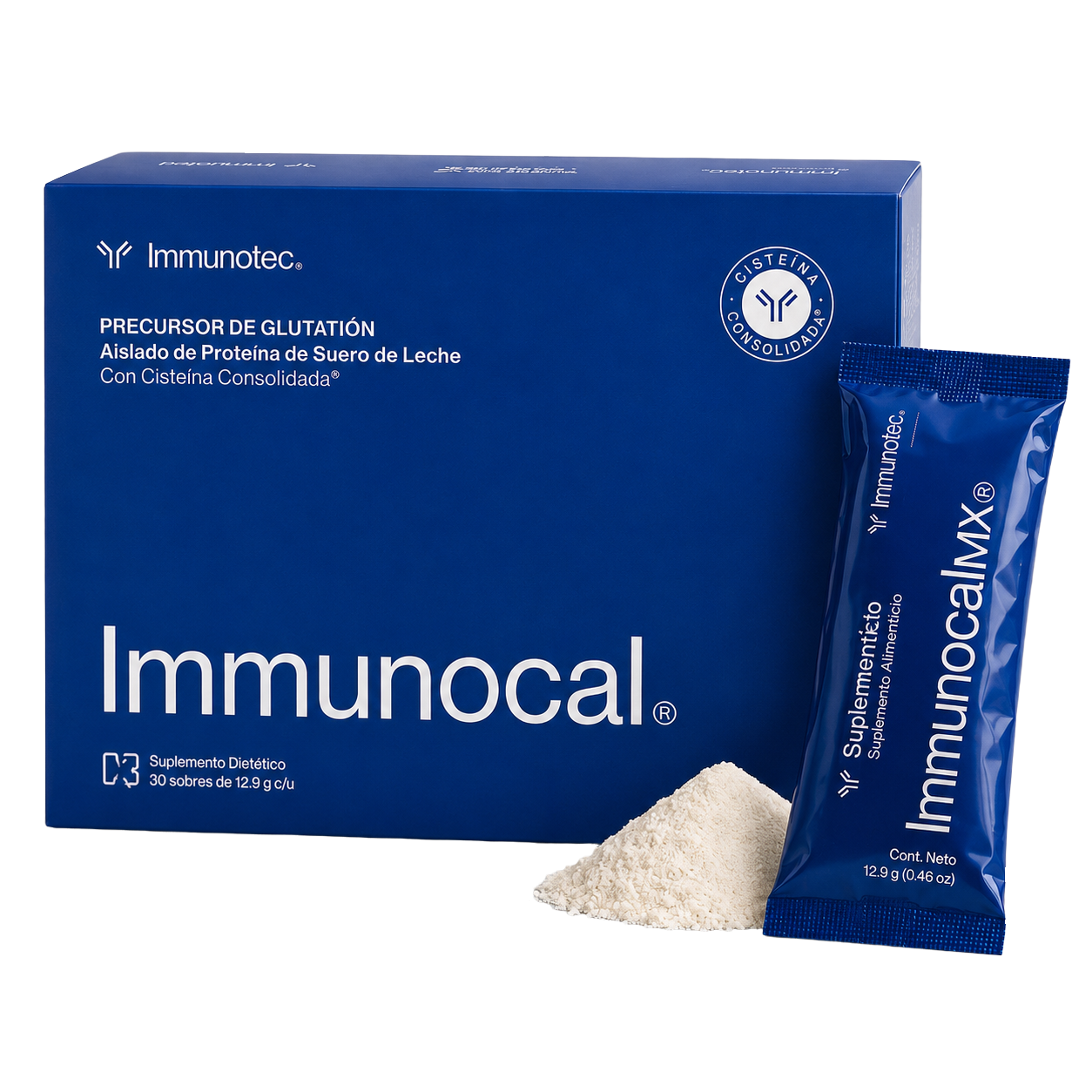 Caja y sobres de Immunocal MX